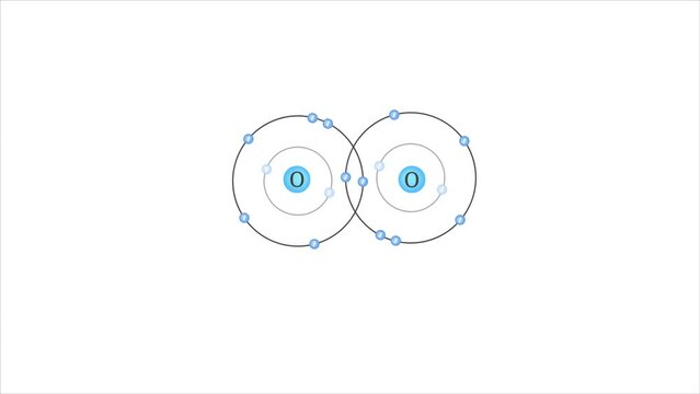 In an oxygen molecule, a double covalent bond forms as two oxygen atoms share two pairs of electrons, ensuring stability and completing their outer electron shells