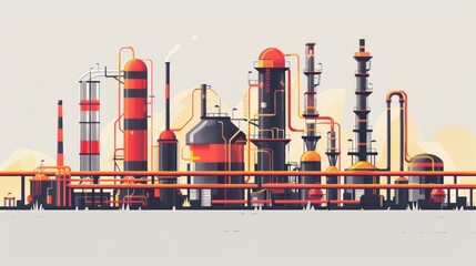 Obraz premium Industrial Complex Illustration