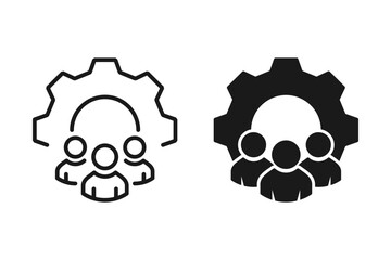 Teamwork management icon set. Business team. Company leader, supervisor. Partnership icon.
