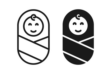 Newborn icon set. Infant baby sign. neonate
