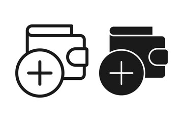 set of Top-up wallet icon concept isolated on blank background. Vector illustration
