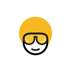 goggles logo, outline icon, vacation symbol, logo template design