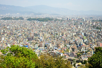 ネパールの首都カトマンズにあるスワヤンブナートのとても美しい風景Very beautiful scenery of Swayambhunath in Kathmandu, the capital of Nepal