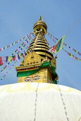 ネパールの首都カトマンズにあるスワヤンブナートのとても美しい風景Very beautiful scenery of Swayambhunath in Kathmandu, the capital of Nepal