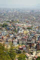 ネパールの首都カトマンズにあるスワヤンブナートのとても美しい風景Very beautiful scenery of Swayambhunath in Kathmandu, the capital of Nepal