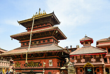 ネパールのバクタプルにあるタチュパル広場の美しい風景Beautiful scenery of Tachupar square in Bhaktapur, Nepal