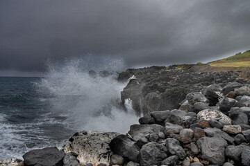 stormy weather in the sea