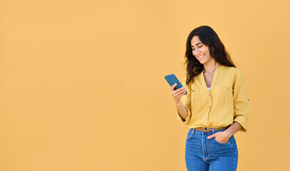 University girl student or young business entrepreneur using smartphone cellphone for online...