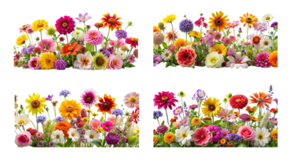 A variety of bright flowers, such as roses, daisies, and tulips, are arranged in a vase for a colorful bouquet.