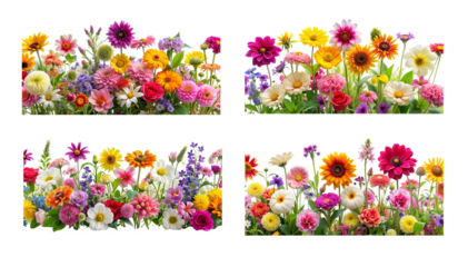 A variety of bright flowers, such as roses, daisies, and tulips, are arranged in a vase for a colorful bouquet.