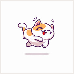 Obraz premium cat jumping vector illustration photo
