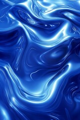 Fototapeta premium Abstract liquid swirls create a futuristic, elegant backdrop with a smooth blue texture.