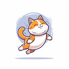 Cute cat jumping illustration Photo