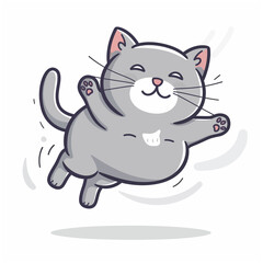 Cute cat jumping illustration Photo