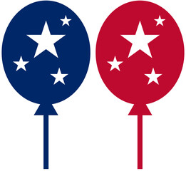 balloons with america flag color