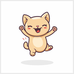 Cute cat jumping illustration Photo