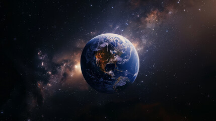 Obraz premium A large blue planet in the middle of a dark sky