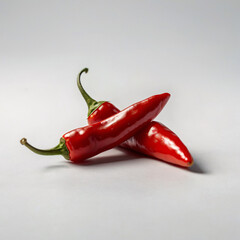3 Red Chilies Pepper isolate on white background, red chilies, green chilies, pepper, white background, free
