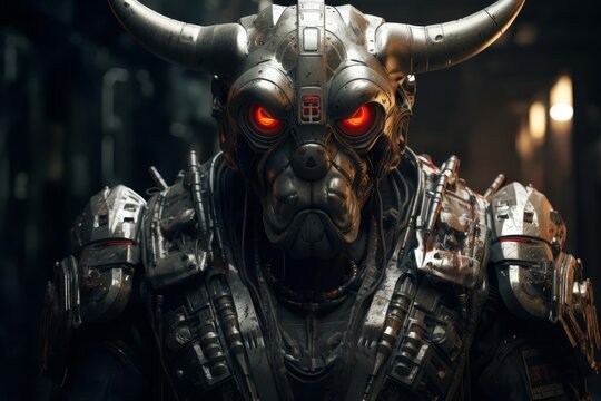 a Cyberpunk of auto robot Buffalo superhero photograph