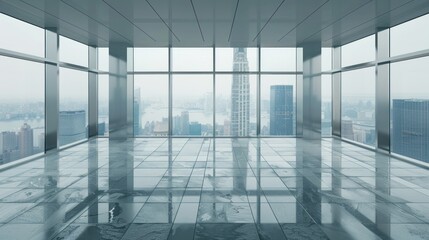Fototapeta premium Modern Office with City View