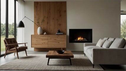 minimalist living room with minimal furniture