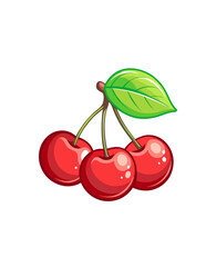cherry with leaves