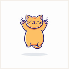 Obraz premium cat jumping vector illustration isolated