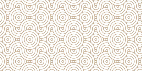 Minimal diamond vector overlapping Pattern geometric wave spiral and abstract circle wave line. brown seamless tile stripe geometric create retro square line backdrop white pattern background.