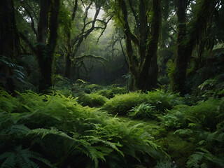 Obraz premium rain forest in the morning