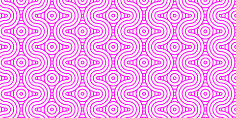 Vector overlapping Pattern Minimal diamond geometric waves spiral and abstract circle wave line. pink color seamless tile stripe geometric create retro square line backdrop white pattern background.