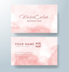 Beautiful business card template with watercolor