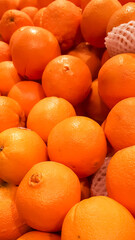 Top view of fresh yellow oranges, they are delicious.
