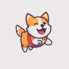 Cute Dog jumping vector illustration 