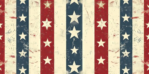 Bold Memorial Day background pattern with bold stripes and stars.