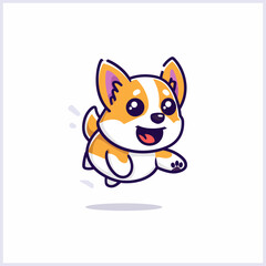 Obraz premium Cute Dog jumping vector illustration
