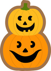 Halloween pumpkin shaped gingerbread cookies vector.
Pumpkin shaped ginger cookies isolated svg.