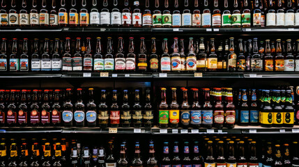 Great choice of beer and soft drinks on market aisle