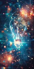 Obraz premium Conceptual background depicting innovation and technology.