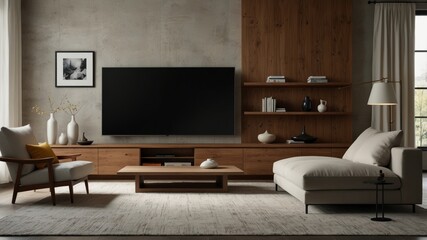 minimalist living room with modern furniture