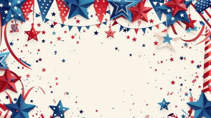 Fototapeta premium Decorative elements for a festive Patriot Day celebration.
