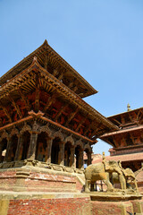 Obraz premium ネパールのパタンにあるダルバール広場の美しい風景Beautiful scenery of Durbar Square in Patan, Nepal