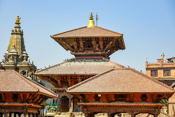 ネパールのパタンにあるダルバール広場の美しい風景Beautiful scenery of Durbar Square in Patan, Nepal