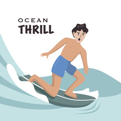 People Surfing Illustration