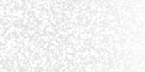 Vector geometric seamless technology gray and white triangle element light background. Abstract digital grid light pattern white Polygon Mosaic triangle Background, business and corporate background