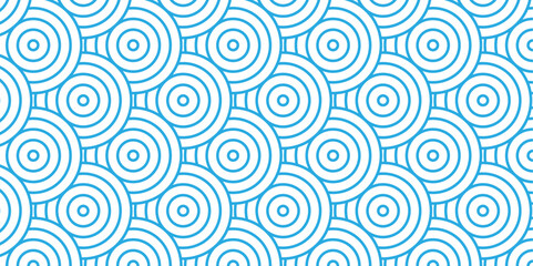 Overlapping Pattern Minimal diamond geometric waves spiral and abstract circle wave line. blue color seamless tile stripe geometric create retro square line backdrop pattern background.
