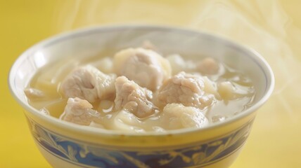 This creamy chicken soup is a delicious, comforting, and warm meal, perfect for nourishment on cold days. AIG53M