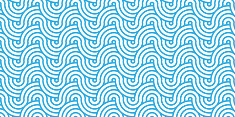 Overlapping Pattern Minimal diamond geometric waves spiral and abstract circle wave line. blue color seamless tile stripe geometric create retro square line backdrop white pattern background.