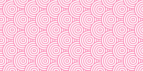 Overlapping Pattern Minimal diamond geometric waves spiral and abstract circle wave line. pink color seamless tile stripe geometric create retro square line backdrop pattern background.