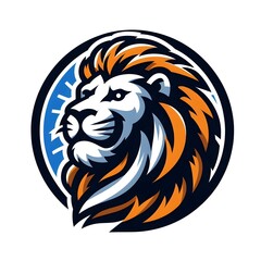 Fototapeta premium lion mascot logo in white background
