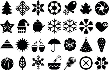 Holiday & Seasons related concept editable stroke outline icons isolated on white background flat vector illustration